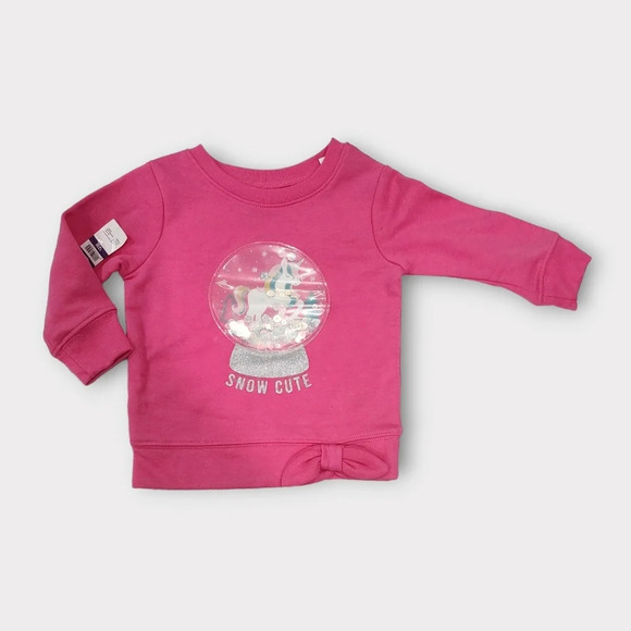 Garanimals Snow Unicorn Globe Sequins Light Weight Sweatshirt Size 12m - Picture 1 of 2